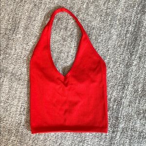 Red Halter neck top